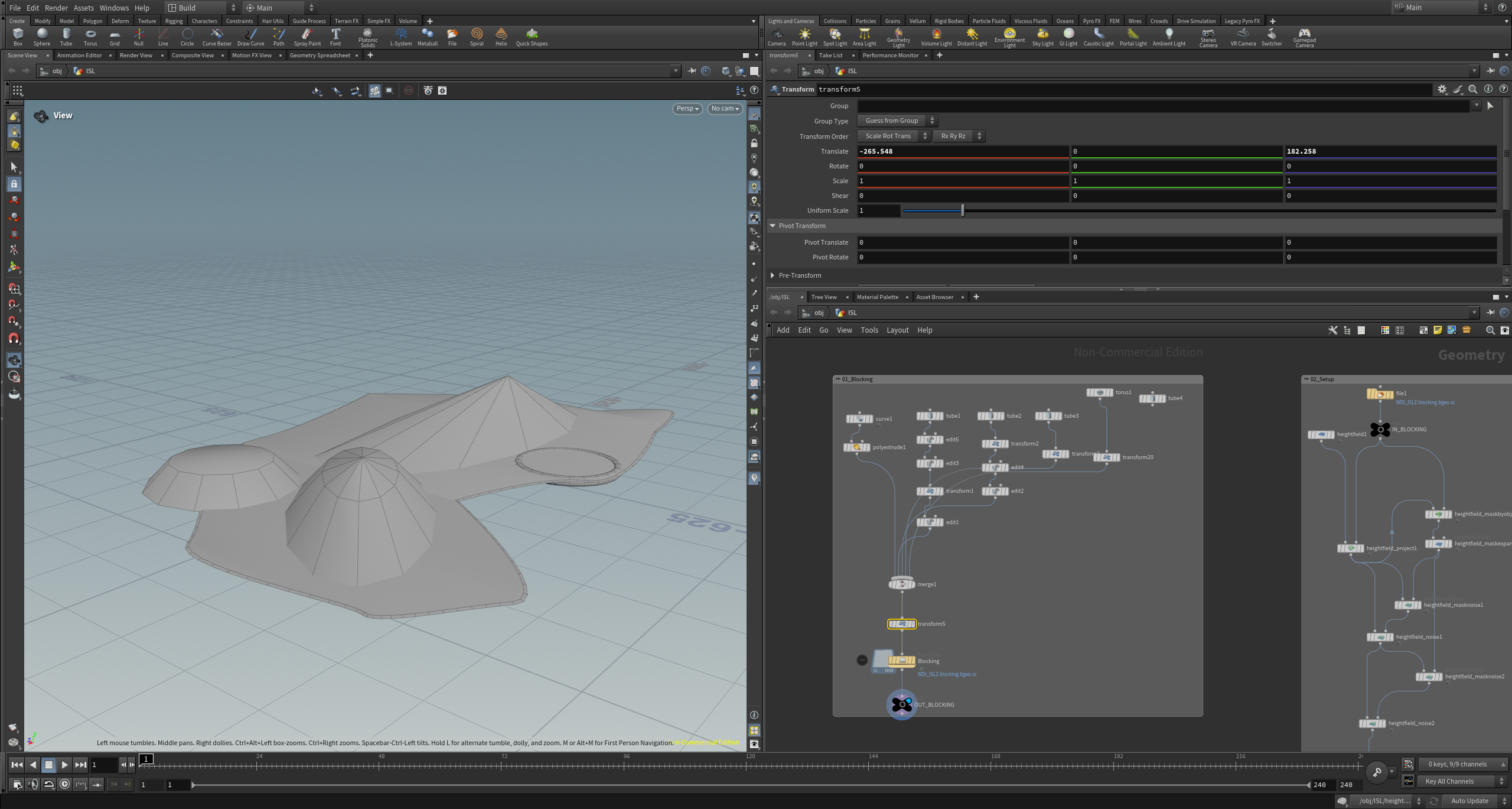 Houdini terrain generator network