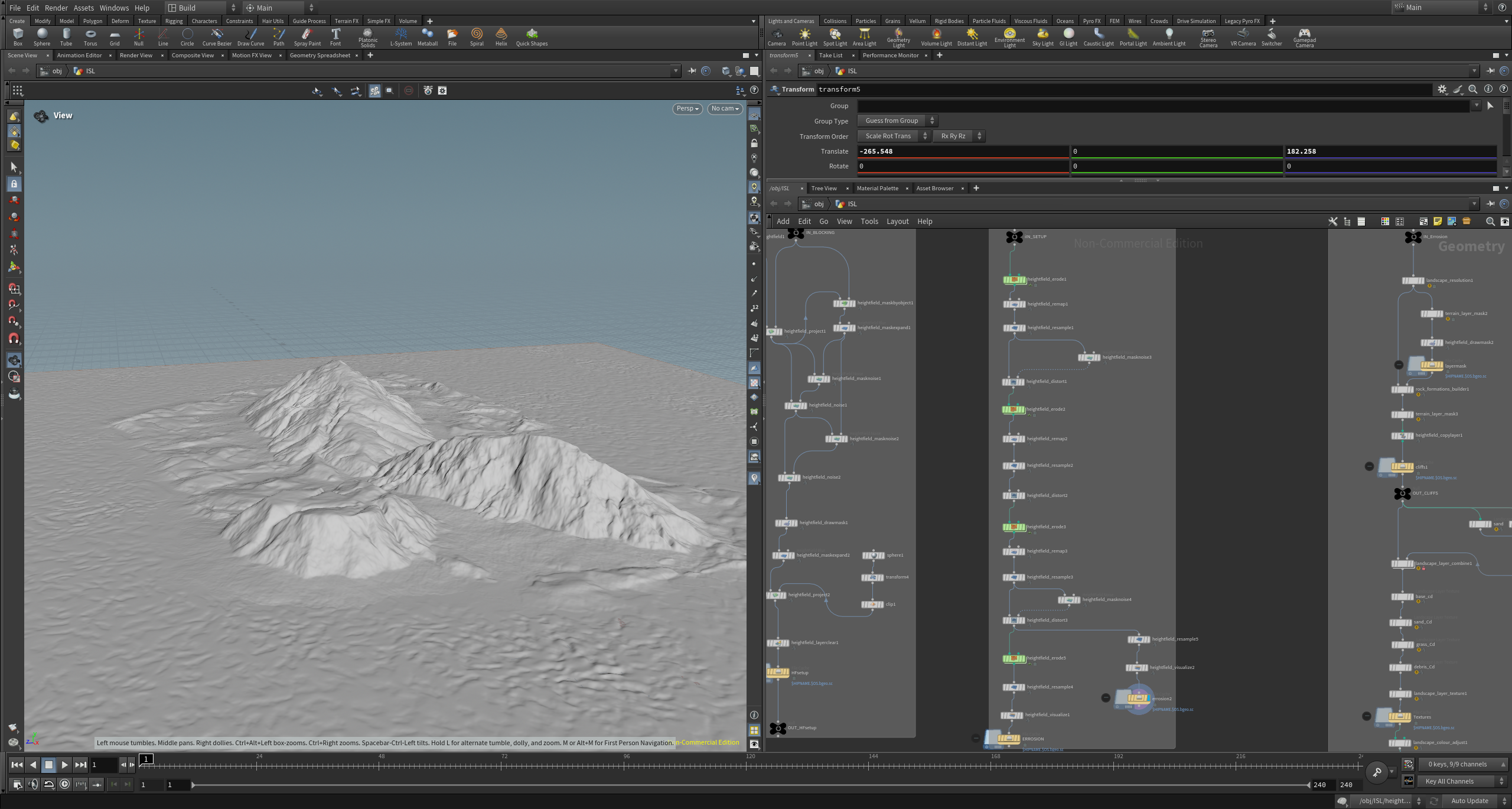 Houdini erosion controls